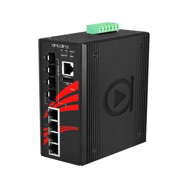 Antaira 8Port Industrial PoE+ Gigabit Light Layer 3 Managed